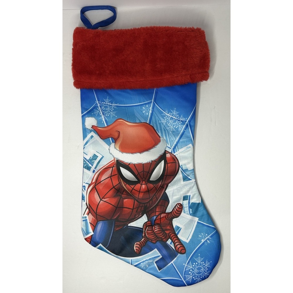 Marvel‎ Spider-Man Holiday Christmas Stocking Sock 7x 16" Superhero Decoration